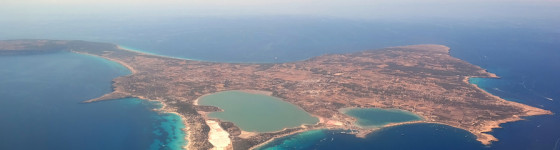 Aerial view of Formentera. Island near Ibiza.