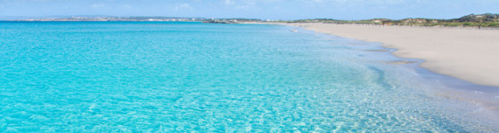Formentera Llevant tanga beach with perfect turquoise water